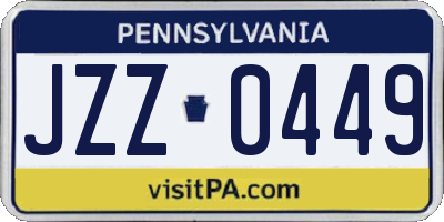 PA license plate JZZ0449