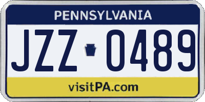 PA license plate JZZ0489