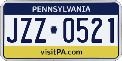 PA license plate JZZ0521