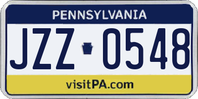 PA license plate JZZ0548