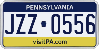PA license plate JZZ0556