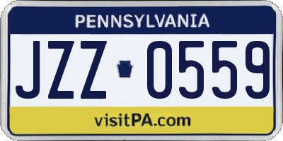 PA license plate JZZ0559