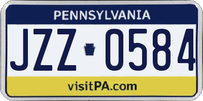 PA license plate JZZ0584
