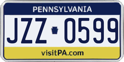PA license plate JZZ0599