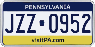 PA license plate JZZ0952