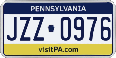 PA license plate JZZ0976
