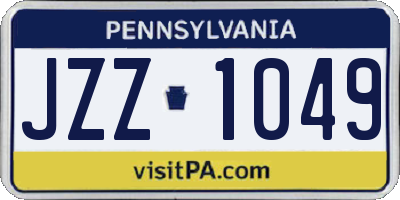 PA license plate JZZ1049