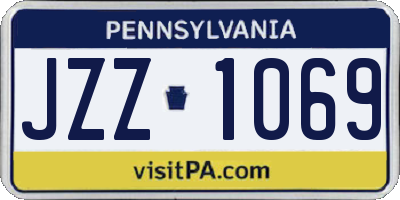 PA license plate JZZ1069