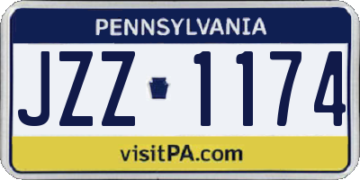 PA license plate JZZ1174