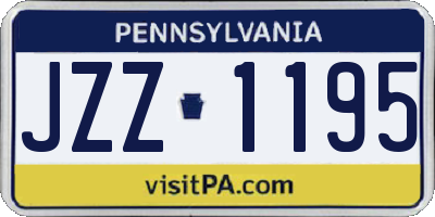 PA license plate JZZ1195