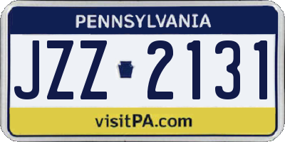 PA license plate JZZ2131