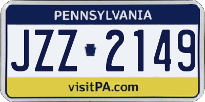 PA license plate JZZ2149