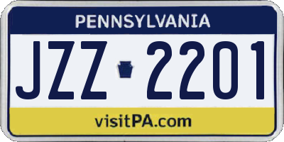 PA license plate JZZ2201