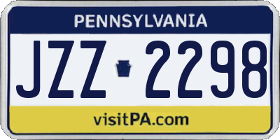 PA license plate JZZ2298