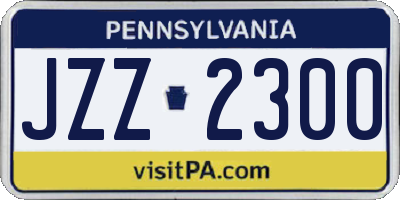 PA license plate JZZ2300