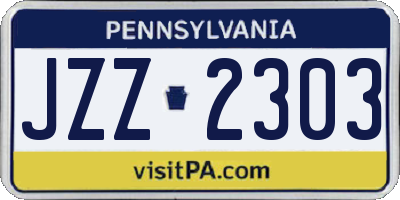 PA license plate JZZ2303