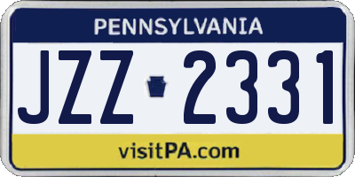 PA license plate JZZ2331