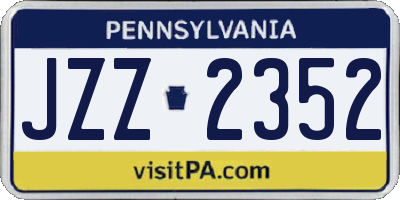PA license plate JZZ2352