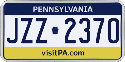 PA license plate JZZ2370