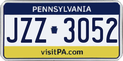 PA license plate JZZ3052