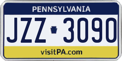 PA license plate JZZ3090