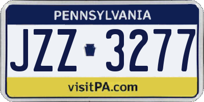 PA license plate JZZ3277
