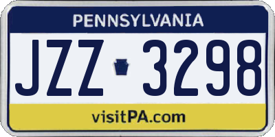 PA license plate JZZ3298