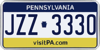 PA license plate JZZ3330