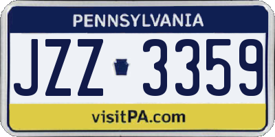 PA license plate JZZ3359