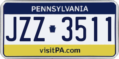 PA license plate JZZ3511