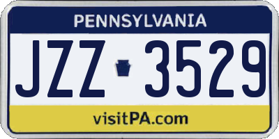 PA license plate JZZ3529