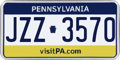 PA license plate JZZ3570