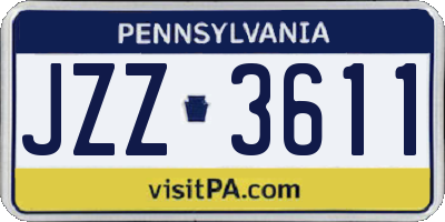 PA license plate JZZ3611
