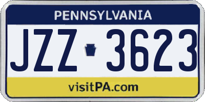 PA license plate JZZ3623