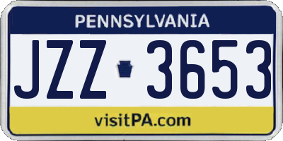 PA license plate JZZ3653