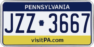 PA license plate JZZ3667