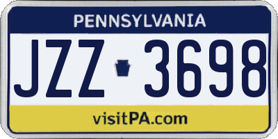 PA license plate JZZ3698