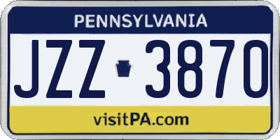 PA license plate JZZ3870
