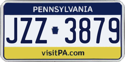 PA license plate JZZ3879
