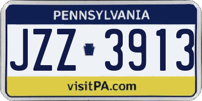PA license plate JZZ3913