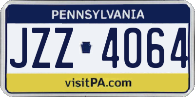 PA license plate JZZ4064