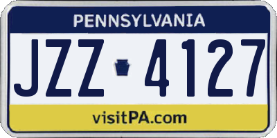 PA license plate JZZ4127