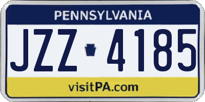 PA license plate JZZ4185