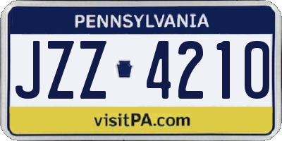 PA license plate JZZ4210