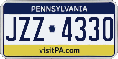 PA license plate JZZ4330