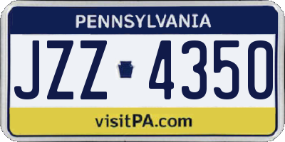 PA license plate JZZ4350