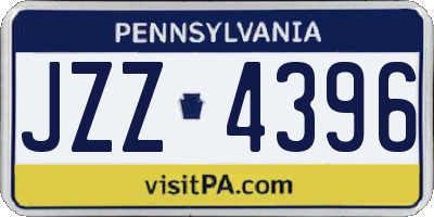 PA license plate JZZ4396