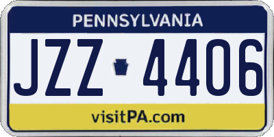 PA license plate JZZ4406