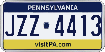 PA license plate JZZ4413