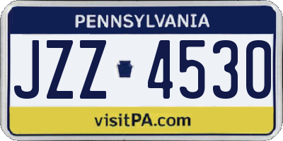 PA license plate JZZ4530